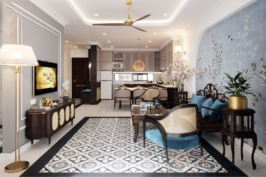Thiết kế nội thất chung cư theo phong cách Indochine